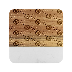 Pattern Seamless Design Decorative Marble Wood Coaster (square)