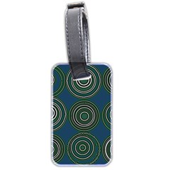 Mazipoodles Retro Circles Revisited- Teal Green White  Luggage Tag (two Sides)