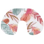 Feathers, Boho, Cute, Feather, Pastel Travel Neck Pillow Front