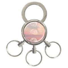 Moon Phase, Cloud, Clouds, Moon, Pastel 3-ring Key Chain