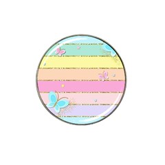 Pastel, Butterfly, Spring, Stripes, Hat Clip Ball Marker (10 Pack)