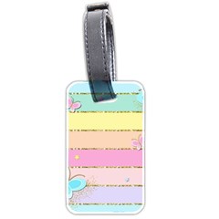 Pastel, Butterfly, Spring, Stripes, Luggage Tag (two Sides)