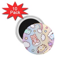 Usheen Carebears, Bears, Cat, Colorful, Cute, Pastel, Pattern 1 75  Magnets (10 Pack) 