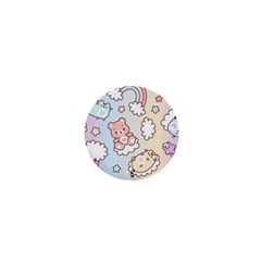 Usheen Carebears, Bears, Cat, Colorful, Cute, Pastel, Pattern 1  Mini Buttons