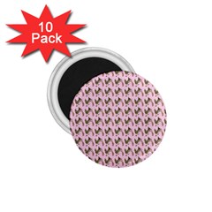 Fern Pattern 2 Pink 1 75  Magnets (10 Pack) 