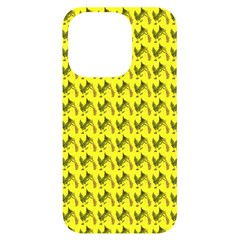 Fern Pattern 2 Yellow Iphone 14 Pro Black Uv Print Case by snowwhitegirl