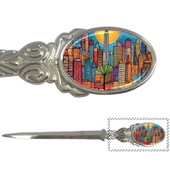 City New York Nyc Skyscraper Skyline Downtown Night Business Urban Travel Landmark Building Architec Letter Opener