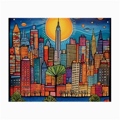 City New York Nyc Skyscraper Skyline Downtown Night Business Urban Travel Landmark Building Architec Small Glasses Cloth