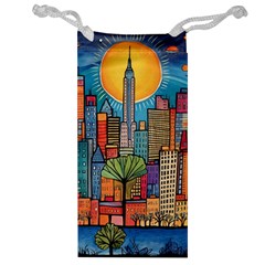 City New York Nyc Skyscraper Skyline Downtown Night Business Urban Travel Landmark Building Architec Jewelry Bag