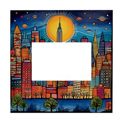 City New York Nyc Skyscraper Skyline Downtown Night Business Urban Travel Landmark Building Architec White Box Photo Frame 4  X 6 