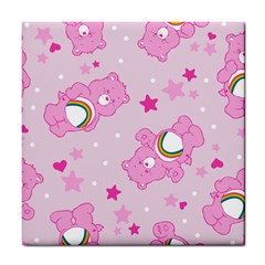 Cheer Bear Pink, Care, Care Bears, Cartoon Tile Coaster