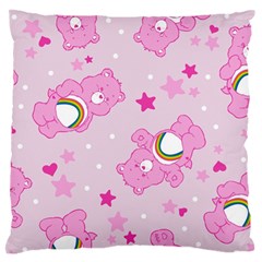 Cheer Bear Pink, Care, Care Bears, Cartoon Large Premium Plush Fleece Cushion Case (two Sides)