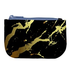 Marble Black, Kiss, Gold, Pretty Large Coin Purse