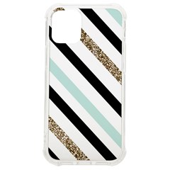 Pattern, Blue, Gold, Lines, Stripes Iphone 12 Mini Tpu Uv Print Case	