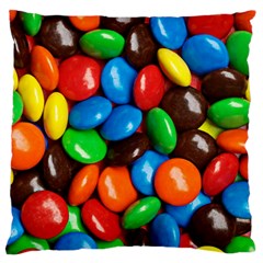 Colorful Candy Background, Close-up Large Premium Plush Fleece Cushion Case (one Side)