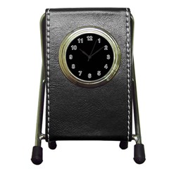 Plain Black Black Pen Holder Desk Clock