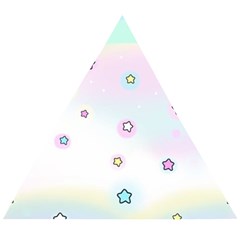 Stars, Cute, Pastel, Pattern Wooden Puzzle Triangle