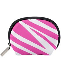 White Pink Stripes, Pattern Accessory Pouch (small)