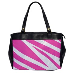 White Pink Stripes, Pattern Oversize Office Handbag