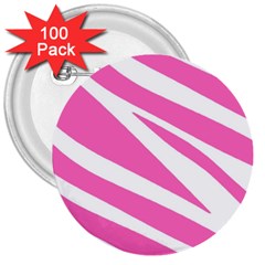 White Pink Stripes, Pattern 3  Buttons (100 Pack) 