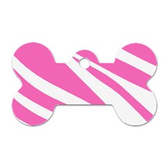 White Pink Stripes, Pattern Dog Tag Bone (two Sides)