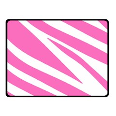 White Pink Stripes, Pattern Two Sides Fleece Blanket (small)