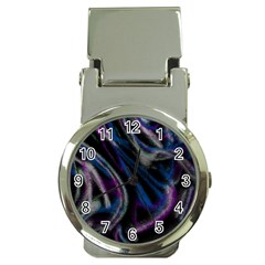 Multicolored Abstract Dynamic Shapes Print Money Clip Watches