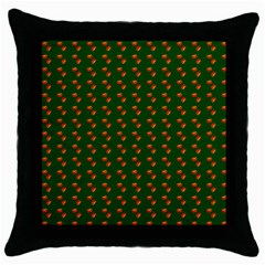 Kawaii Pumpkin Patt Green Throw Pillow Case (black)