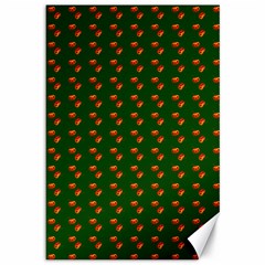 Kawaii Pumpkin Patt Green Canvas 12  X 18 