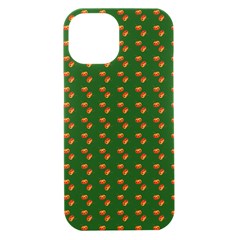 Kawaii Pumpkin Patt Green Iphone 15 Black Uv Print Pc Hardshell Case