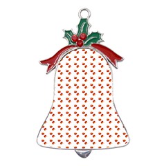 Kawaii Pumpkin Patt White Metal Holly Leaf Bell Ornament