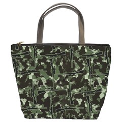 Hunting Motif Camouflage Pattern Print Bk Bucket Bag