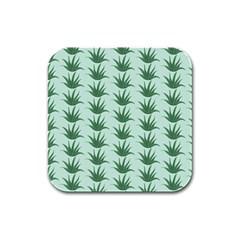 Aloe Plants Pattern Scrapbook Rubber Square Coaster (4 Pack)