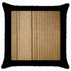 Brown Cardboard Texture Macro, Cardboard, Cardboard Throw Pillow Case (black)