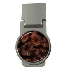 Brown Wool Texture Money Clips (round) 