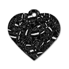 Cryptic Creature Pattern Dog Tag Heart (one Side)