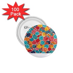 Floral And Leaves Pattern 1 75  Buttons (100 Pack) 