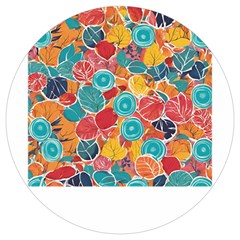 Floral And Leaves Pattern Round Trivet