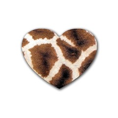 Giraffe Skin Texture Rubber Coaster (heart)