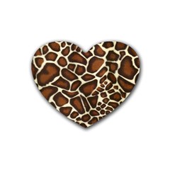 Giraffe Texture, Macro Rubber Coaster (heart) by kyorashop23