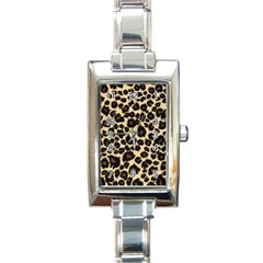 Jaguar Skin Texture, Jaguar Wool Texture, Yellow Rectangle Italian Charm Watch