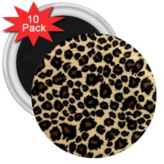 Jaguar Skin Texture, Jaguar Wool Texture, Yellow 3  Magnets (10 Pack) 