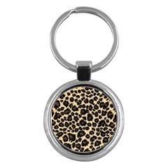 Jaguar Skin Texture, Jaguar Wool Texture, Yellow Key Chain (round)