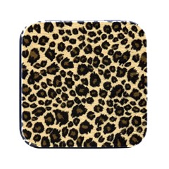 Jaguar Skin Texture, Jaguar Wool Texture, Yellow Square Metal Box (black)