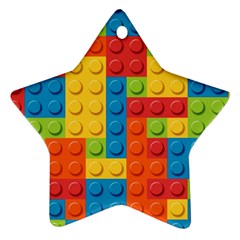 Lego Bricks, Colorful Dots Background Star Ornament (two Sides)