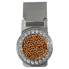 Leopard Skin Texture Macro, Brown Money Clips (cz) 