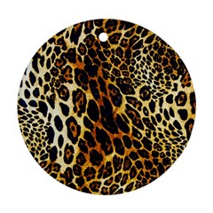 Leopard Skin Texture, Macro, Brown Round Ornament (two Sides)