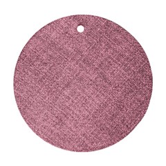 Pink Fabric Texture, Knitted Pink Texture, Round Ornament (two Sides)