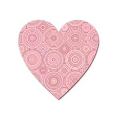 Pink Retro Texture With Circles, Retro Circles Background, Heart Magnet