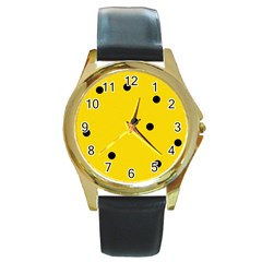 Punch Hole, Black Hole Round Gold Metal Watch